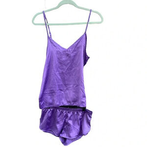 NWT INK + IVY PURPLE SATIN CAMISOLE PAJAMA SET